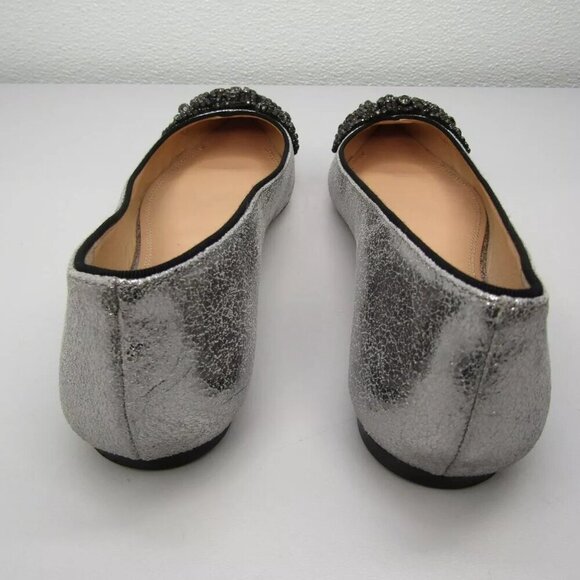 NEW TORY BURCH Womens Vanessa Ballet Flats Ballerina Slip On Metallic Size 8.5 - Picture 7 of 9